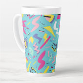 Retro Pop Art Pattern der 90er Milchtasse (Linke Ecke)