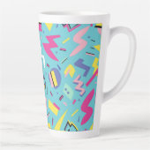 Retro Pop Art Pattern der 90er Milchtasse (Rechts)