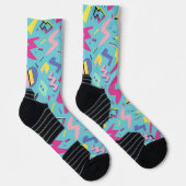 Retro Pop Art Pattern der 90er Socken (Rechts)