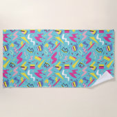 Retro Pop Art Pattern der 90er Strandtuch (Vorderseite)