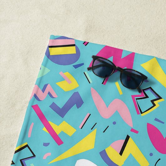 Retro Pop Art Pattern der 90er Strandtuch (Beispiel)