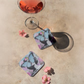 Retro Pop Art Pink und Blue Butterfly Getränkeuntersetzer