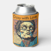 Retro Pop Art Portrait Swirl Background Bold Graph Dosenkühler (Kanne Vorderseite)