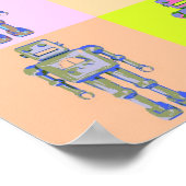 Retro Pop Art Robots v1 Poster (Ecke)