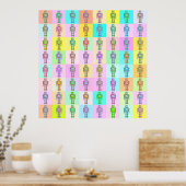 Retro Pop Art Robots v1 Poster (Küche)