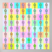 Retro Pop Art Robots v1 Poster (Vorne)