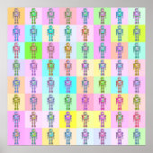 Retro Pop Art Robots v2 Poster (Vorne)