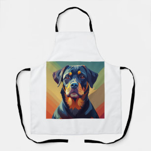 Retro-Pop-Art-Rottweiler � Farbporträt eines Hunde Schürze