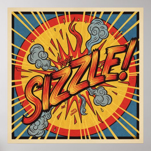 Retro Pop Art "Sizzle"! Poster (Vorne)