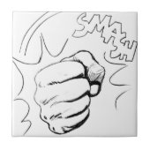 Retro Pop Art Smash Sketch Fliese (Vorderseite)