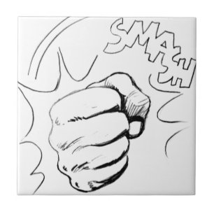 Retro Pop Art Smash Sketch Fliese