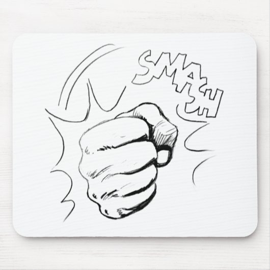 Retro Pop Art Smash Sketch Mousepad (Vorne)