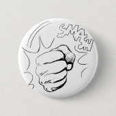 Retro Pop Art Smash Sketch Pinback Schaltfläche Button (Vorderseite)