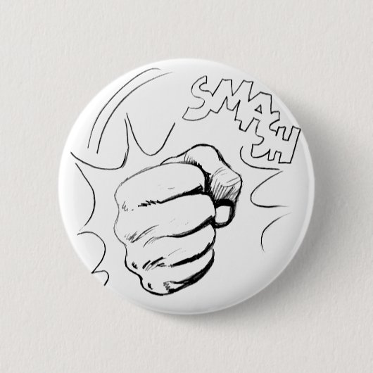Retro Pop Art Smash Sketch Pinback Schaltfläche Button (Vorderseite)