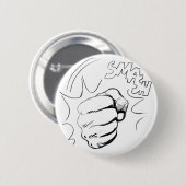 Retro Pop Art Smash Sketch Pinback Schaltfläche Button (Vorne & Hinten)