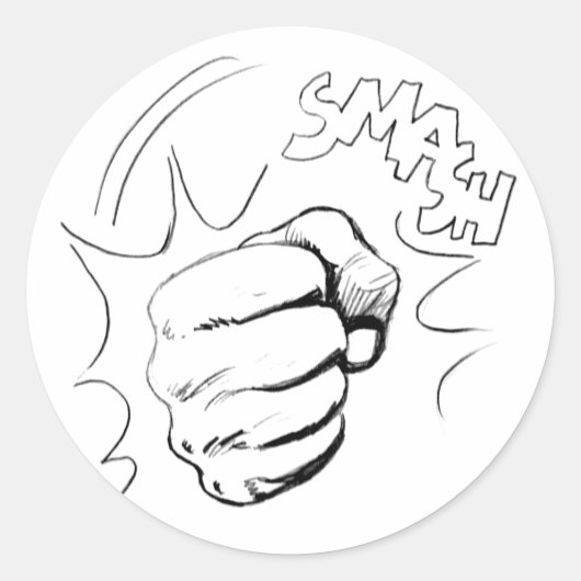 Retro Pop Art Smash Sketch Sticker (Vorderseite)