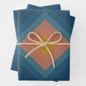 Retro Pop Art Strip Diamant Muster Geschenkpapier Set (Beispiel)