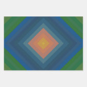 Retro Pop Art Strip Diamant Muster Geschenkpapier Set (Vorderseite)