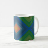 Retro Pop Art Strip Diamant Muster Kaffeetasse (VorderseiteRechts)
