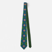 Retro Pop Art Strip Diamant Muster Krawatte (Vorderseite)