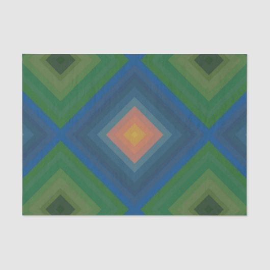 Retro Pop Art Strip Diamant Muster Seidenpapier (Vorderseite)