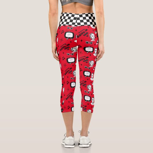 Retro Pop Art Style 1950er Style Graphics Capri Leggings (Rückseite)