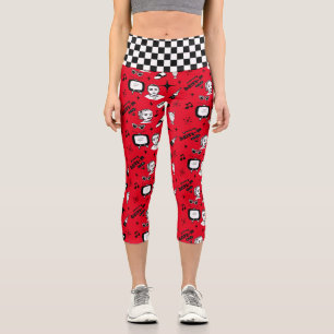 Retro Pop Art Style 1950er Style Graphics Capri Leggings