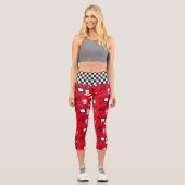 Retro Pop Art Style 1950er Style Graphics Capri Leggings (Vorderseite)