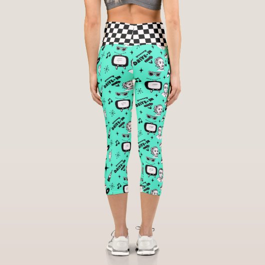Retro Pop Art Style 1950er Style Graphics Capri Leggings (Rückseite)