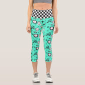 Retro Pop Art Style 1950er Style Graphics Capri Leggings (Vorderseite)