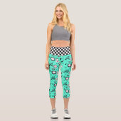 Retro Pop Art Style 1950er Style Graphics Capri Leggings (Vorderseite)