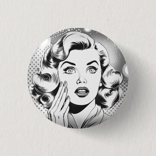 Retro-Pop-Art-Thema/Design Button (Vorderseite)