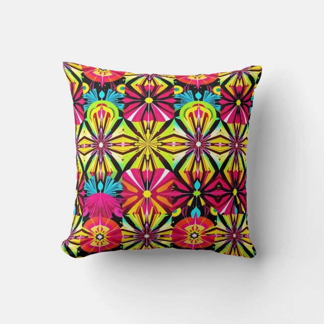 Retro Pop Art Throw Kissen - Bold & Vibranding (Vorderseite)
