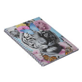 Retro Pop Art Tiger und Schmetterlinge Collage Notizblock (Rechte Seite)