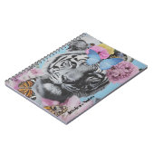 Retro Pop Art Tiger und Schmetterlinge Collage Notizblock (Linke Seite)