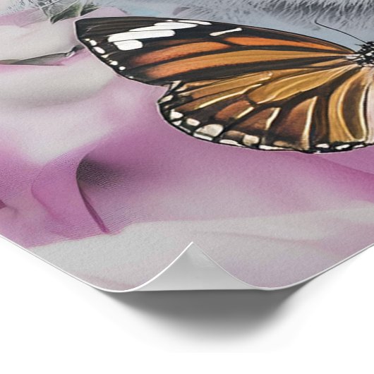 Retro Pop Art Tiger und Schmetterlinge Collage Poster (Ecke)