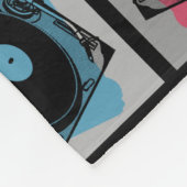 Retro Pop Art Turntable Fleecedecke (Ecke)