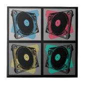 Retro Pop Art Turntable Fliese (Vorderseite)