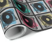 Retro Pop Art Turntable Geschenkpapier (Rolleneckpunkt)