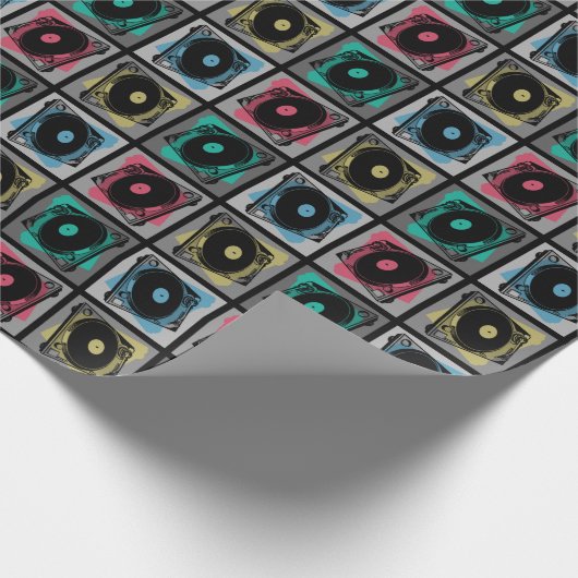 Retro Pop Art Turntable Geschenkpapier (Ecke)