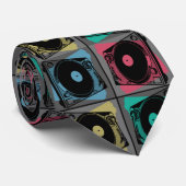 Retro Pop Art Turntable Krawatte (Gerollt)