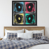 Retro Pop Art Turntable Leinwanddruck (Insitu (Schlafzimmer))
