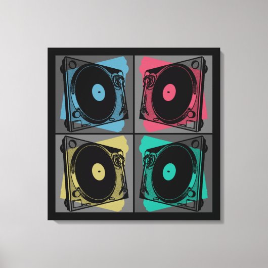 Retro Pop Art Turntable Leinwanddruck (Vorderseite)