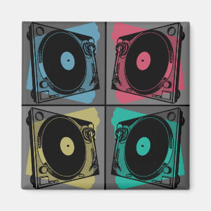 Retro Pop Art Turntable Magnet