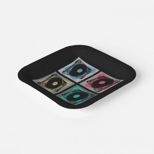 Retro Pop Art Turntable Pappteller (Gewinkelt)