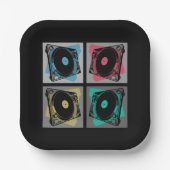 Retro Pop Art Turntable Pappteller (Vorderseite)