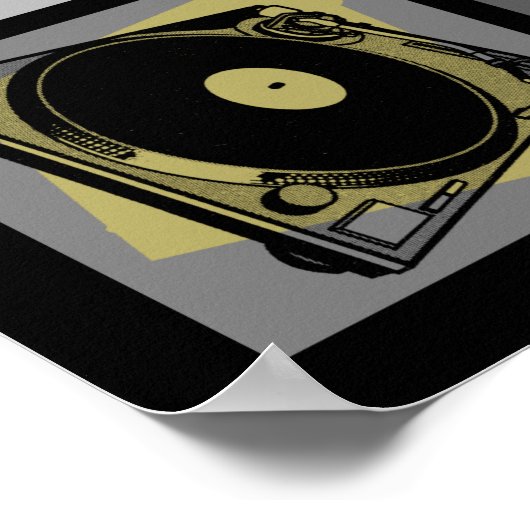Retro Pop Art Turntable Poster (Ecke)