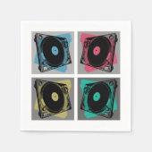 Retro Pop Art Turntable Serviette (Vorderseite)