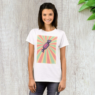 Retro-Pop-Art-umhüllte Süßigkeit T-Shirt