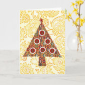 Retro Pop Art Weihnachtsbaum Weihnachtskarte Karte (Gelbe Blume)